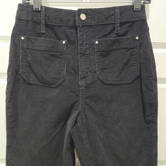 BODEN STRAIGHT LEG BLACK CORDUROY PANTS COTTON ELASTANE ANKLE WOMEN US 6R - Picture 4 of 12